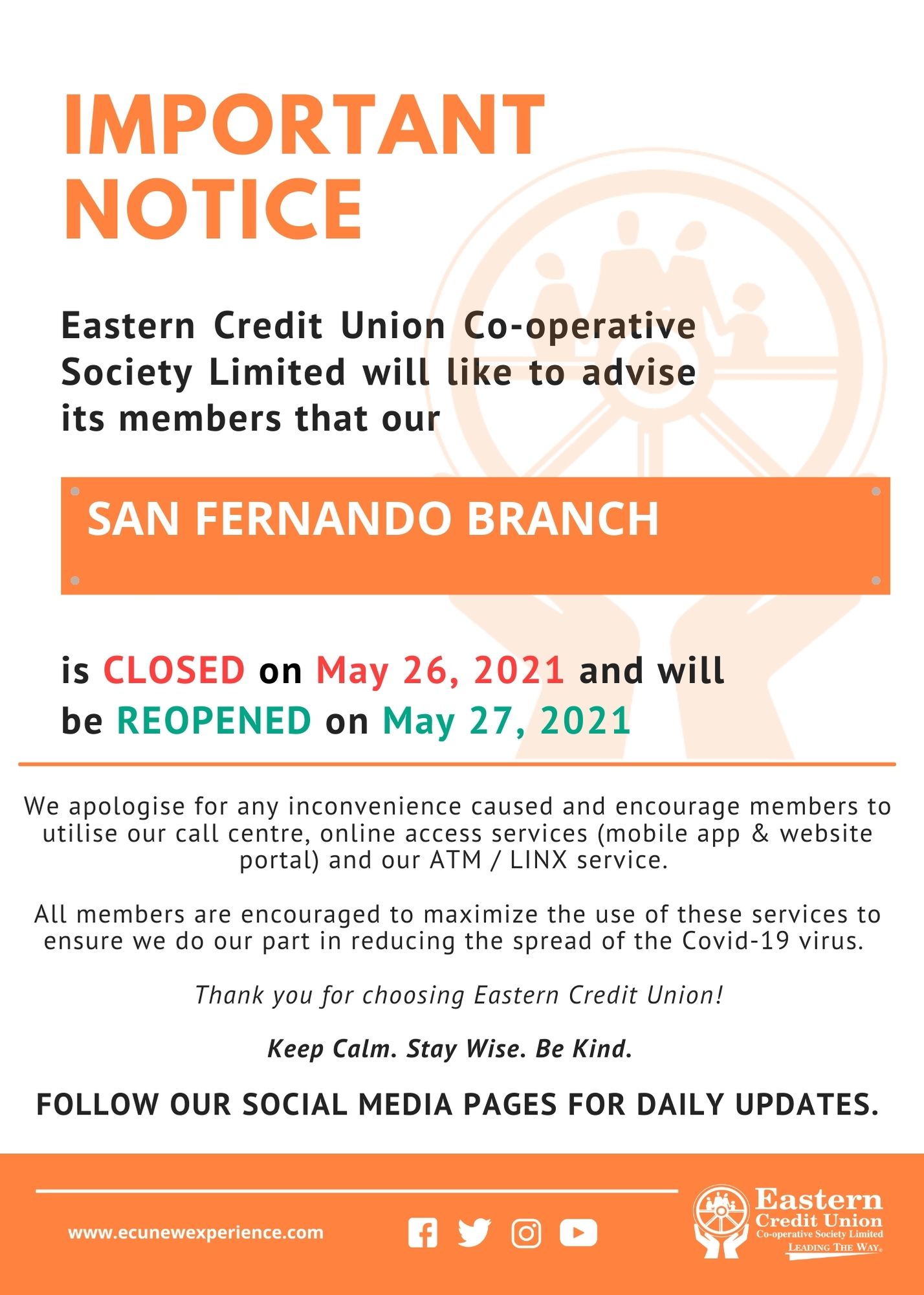 Branch Closure Notice - San Fernando